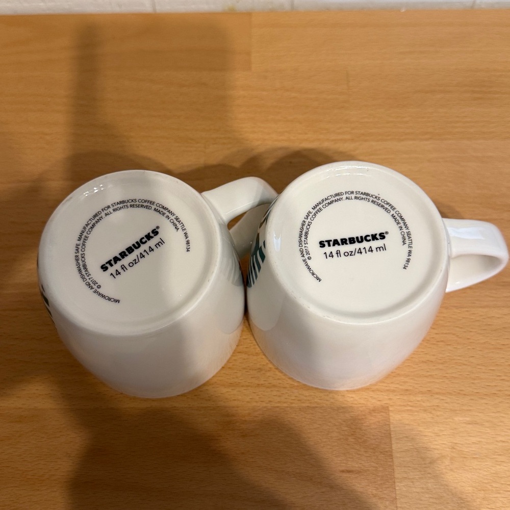 2 Starbucks Mugs |‎ 14fl oz. | Great Condition - Picture 2 of 3